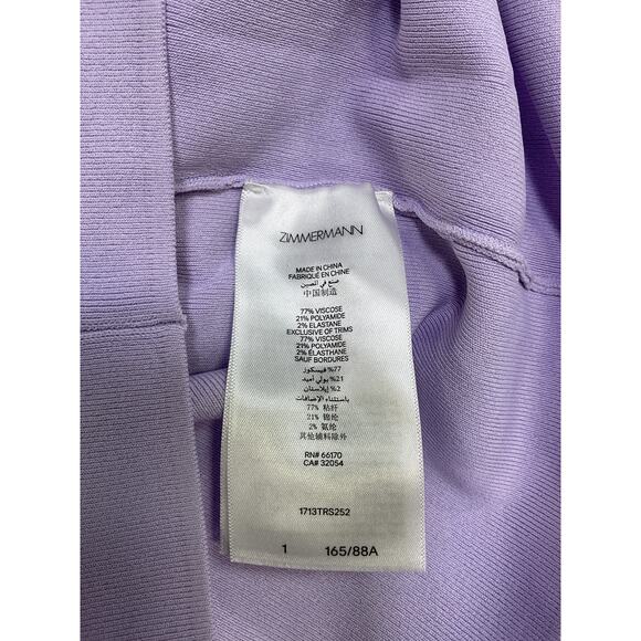 Zimmermann 'Acacia' Purple Viscose Knit Scoop Top Size 1 - Picture 5 of 5